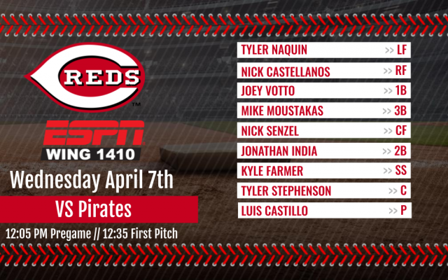 GM3 Reds Lineup + GM2 Highlights: Reds vs Pirates Coming Up at 12:35 on 1410 WING-AM